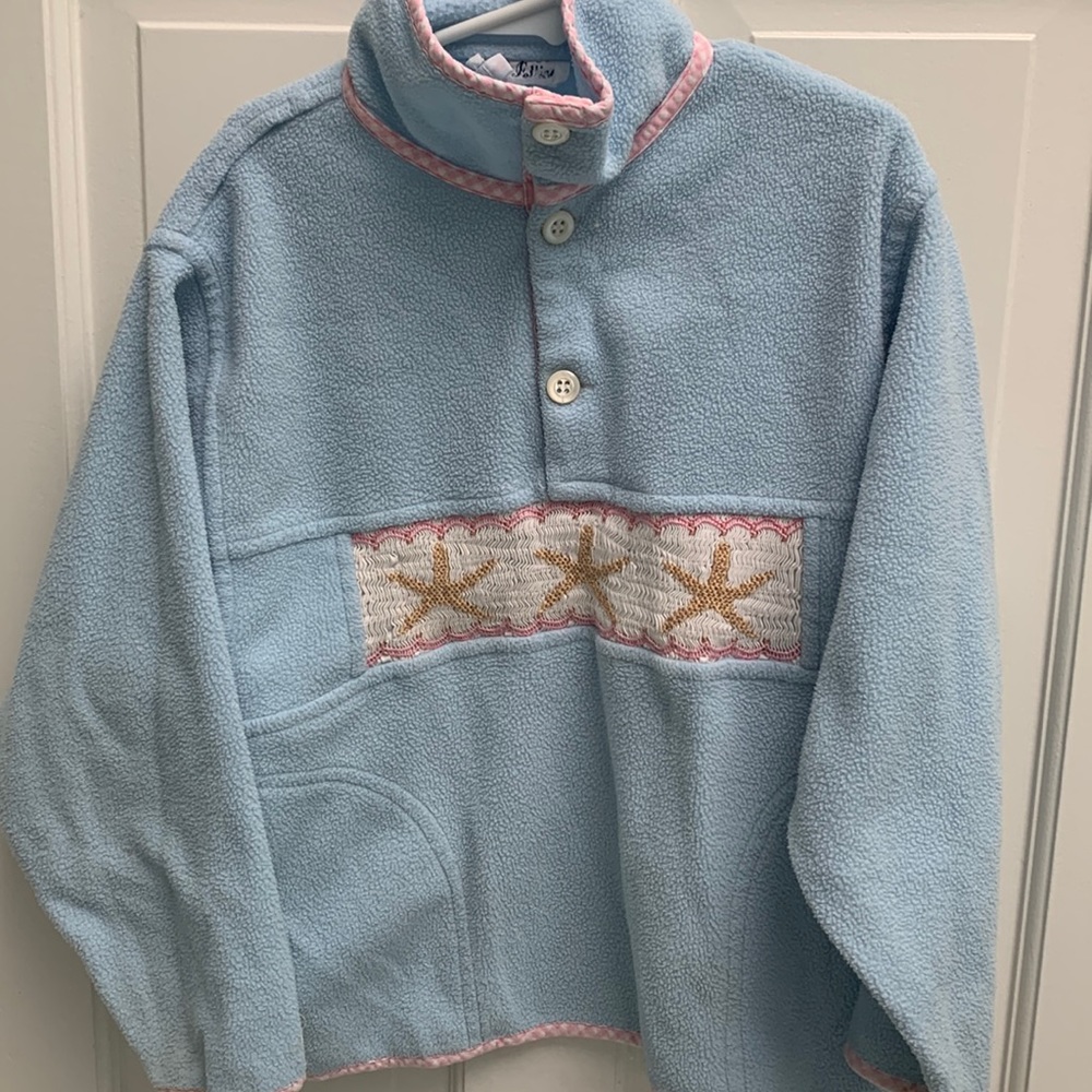 Little Follies Smocked Starfish fleece jacket